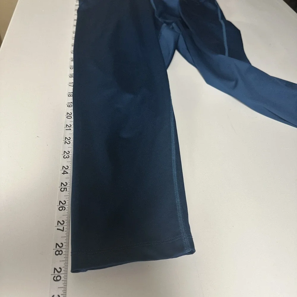 Nike Dri-FIT Cropped Leggings Capri Running Gym Yoga Training Blue L Athleisure